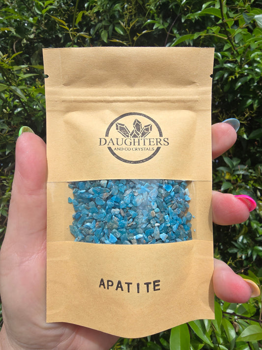 Apatite Crystal Chip 100 gms Bag