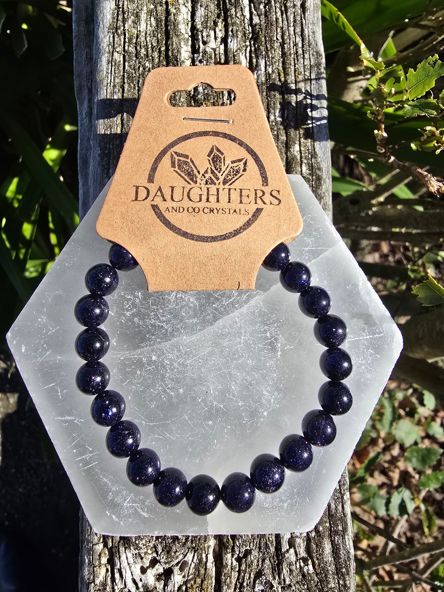 Blue Goldstone | Round Bead Bracelet