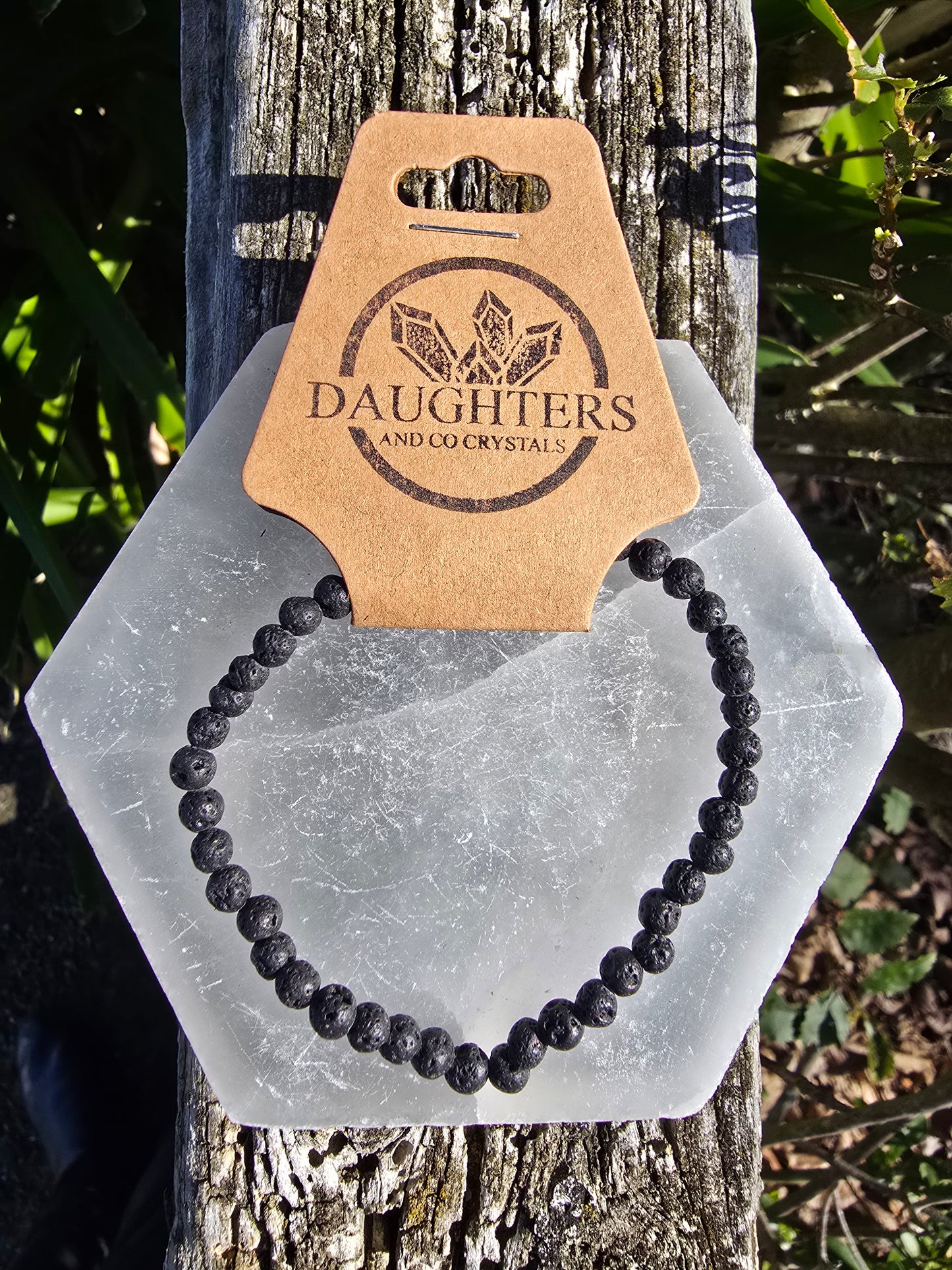 Lava Stone | Tiny Round Bead Bracelet