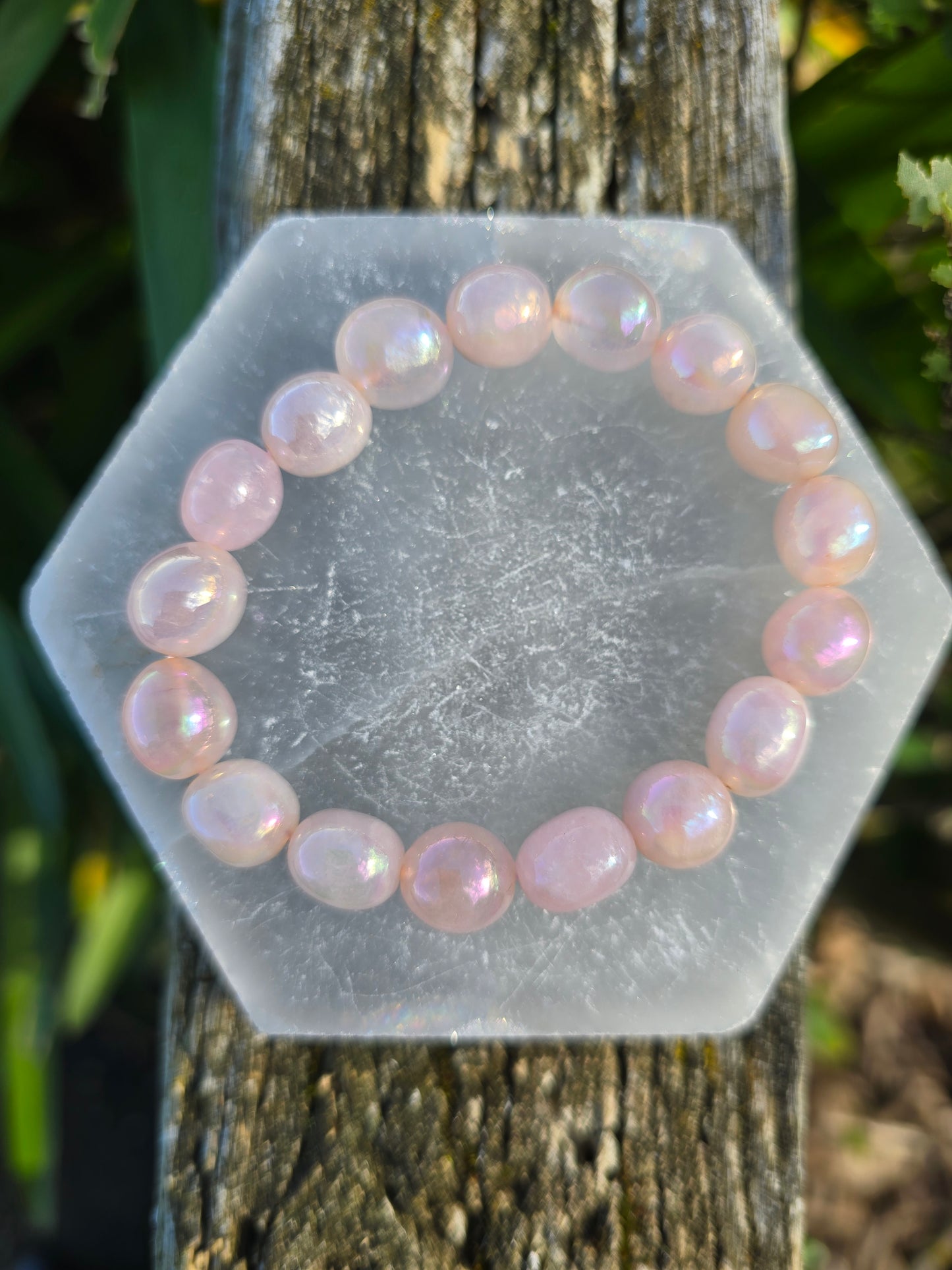 Rose Aura | Nugget Bead Bracelet 10 mm