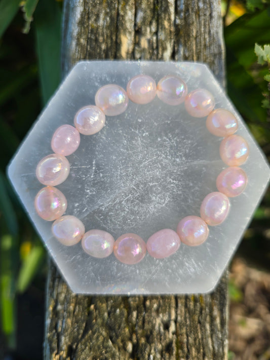 Rose Aura | Nugget Bead Bracelet 10 mm