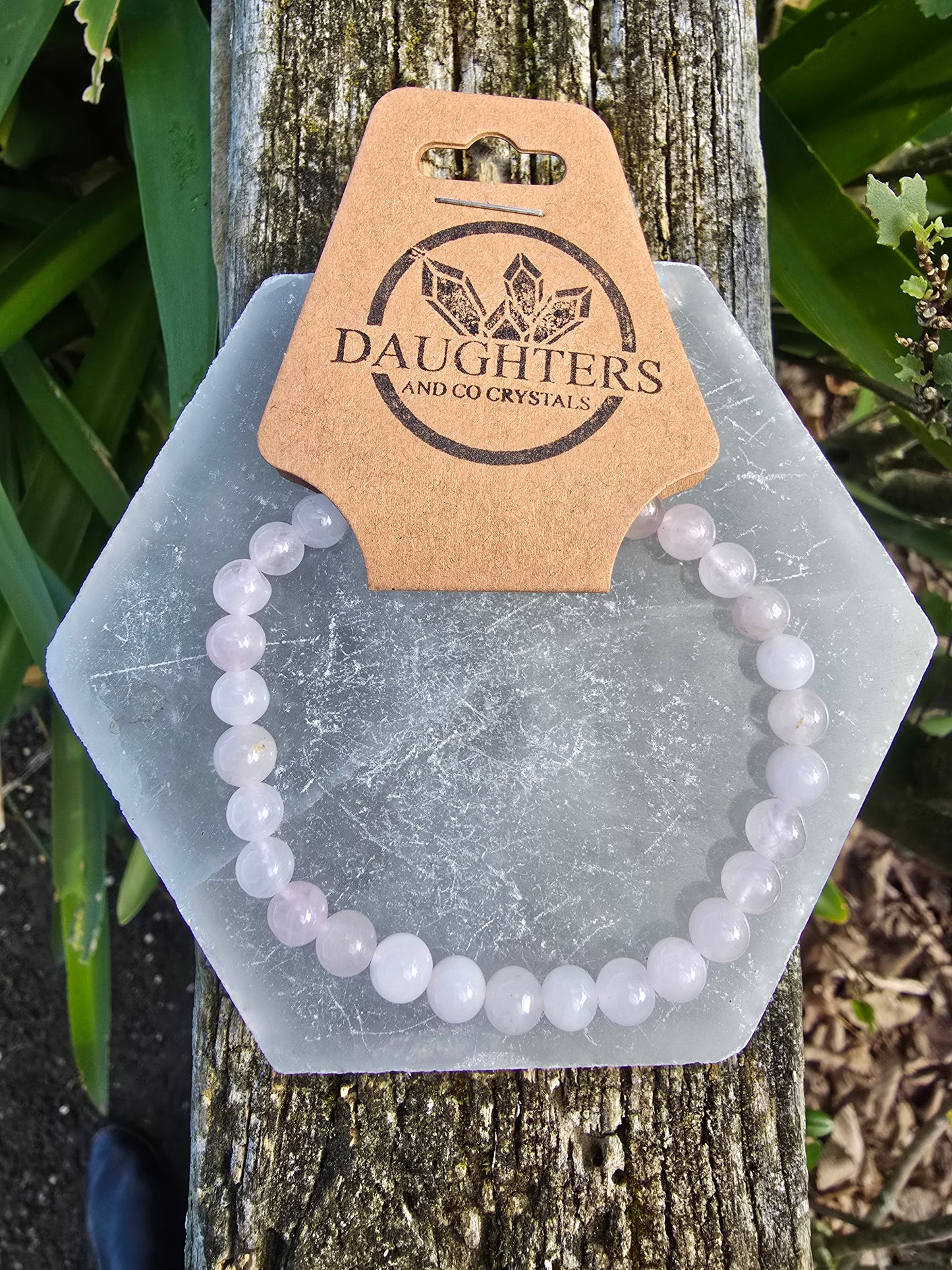 Rose Quartz | Round Bead Bracelet 6 mm