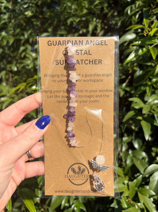 Rose Quartz & Amethyst | Guardian Angel Sun Catcher