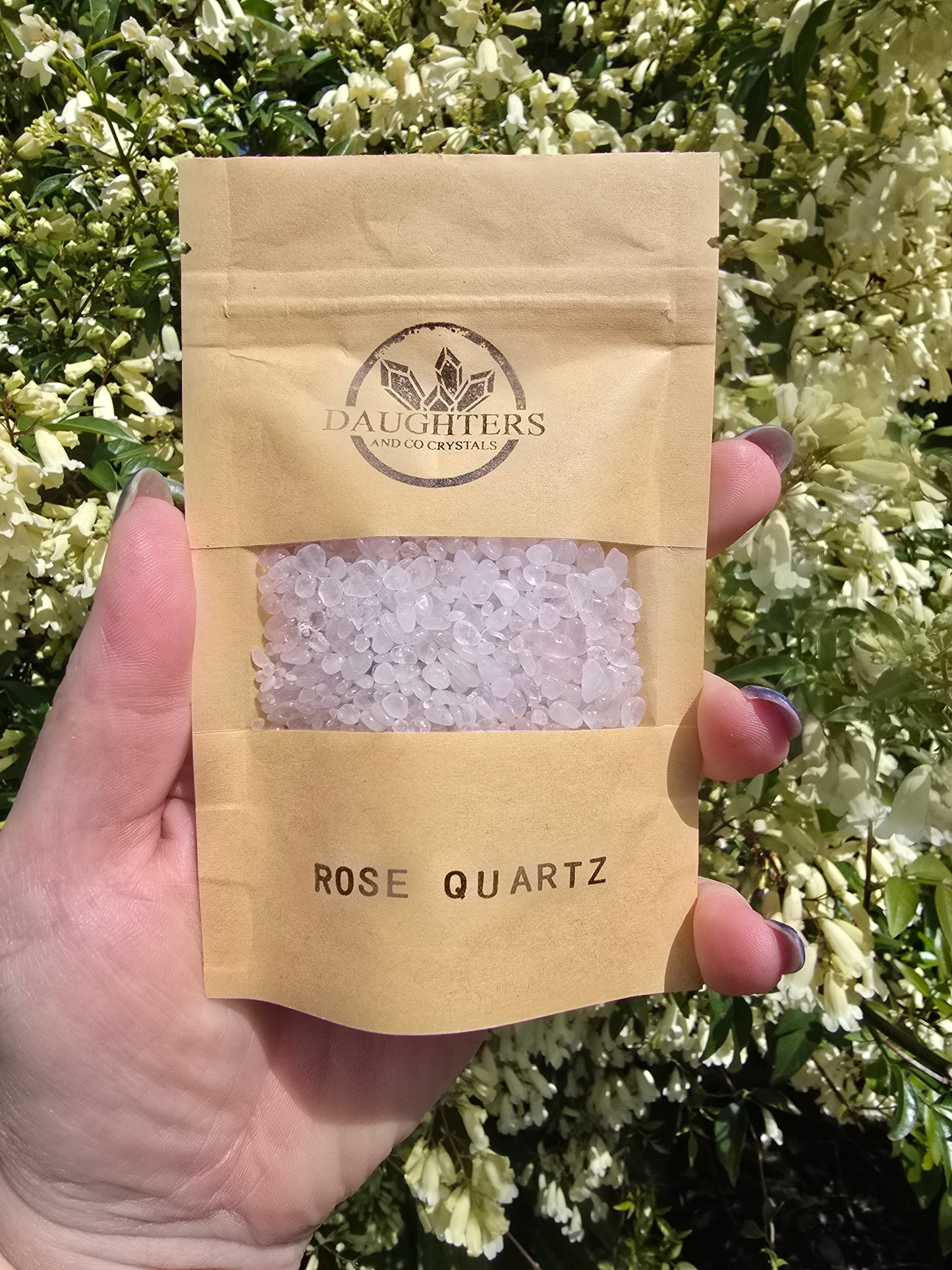 Rose Quartz Crystal Chip 100 gms Bag