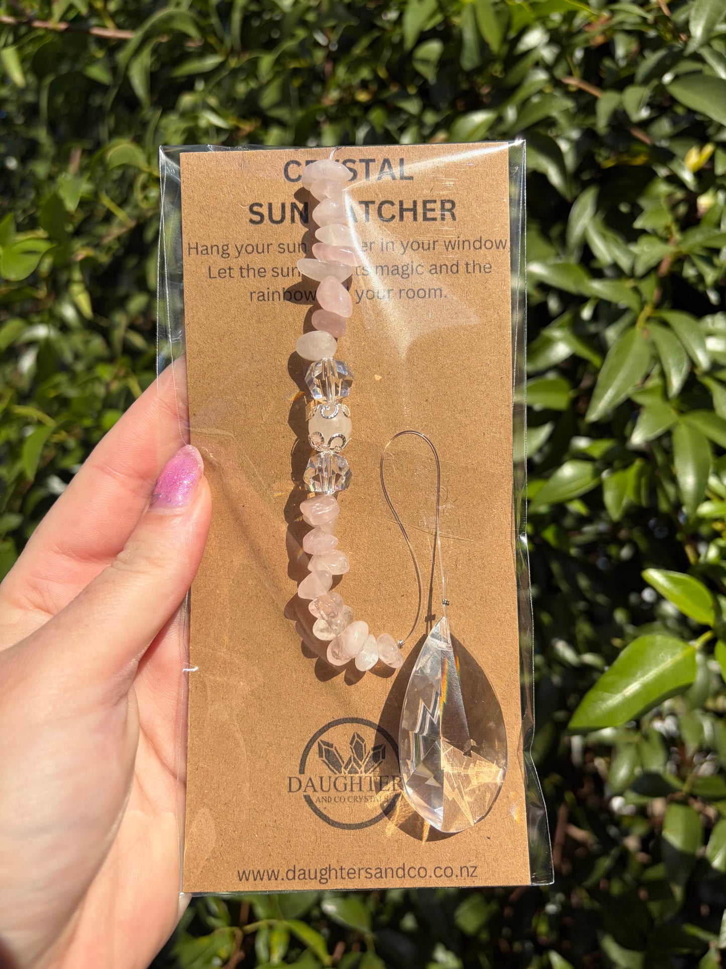 Rose Quartz | Tear Drop Sun Catcher