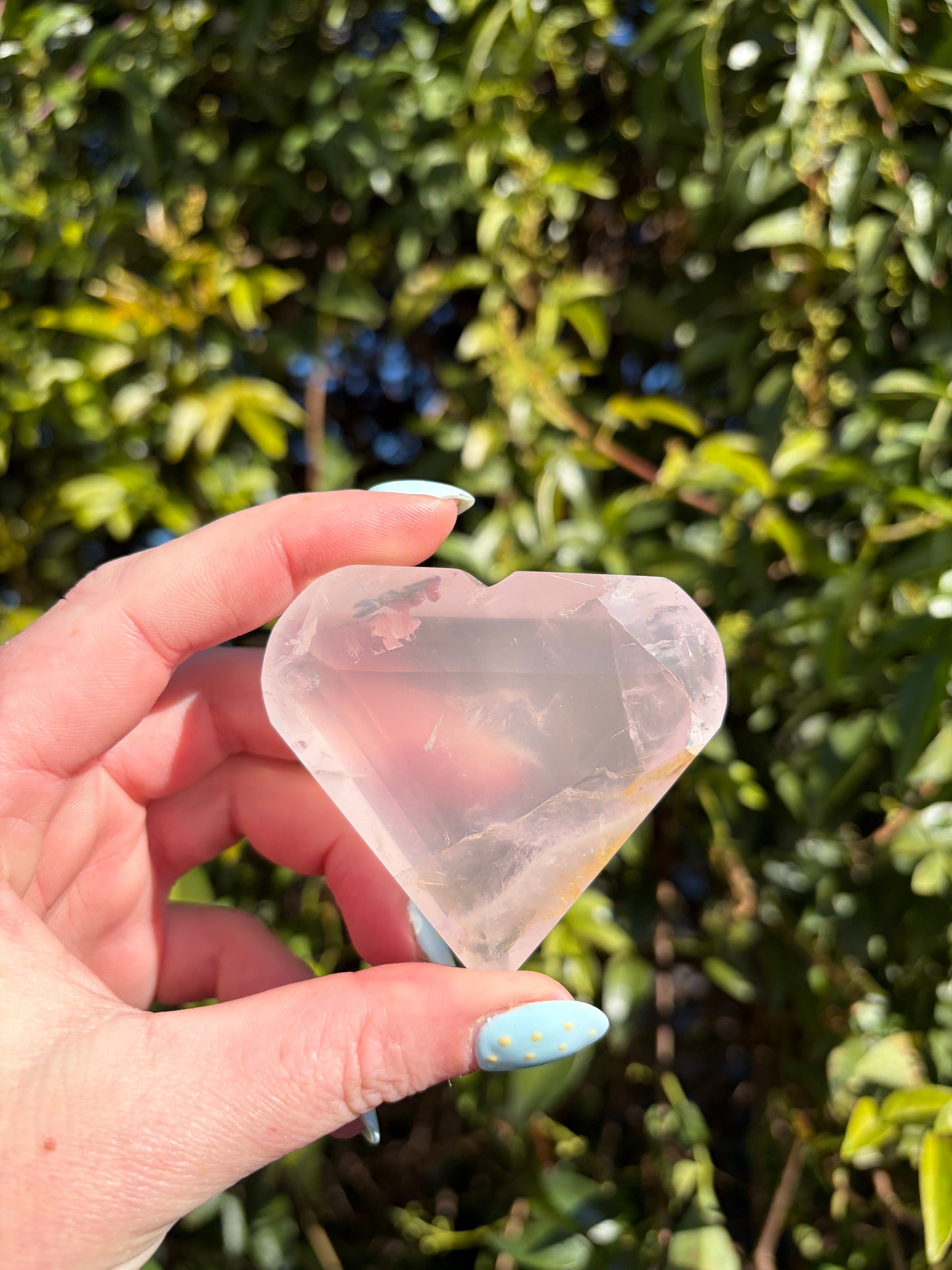 Rose Quartz Faceted Heart A