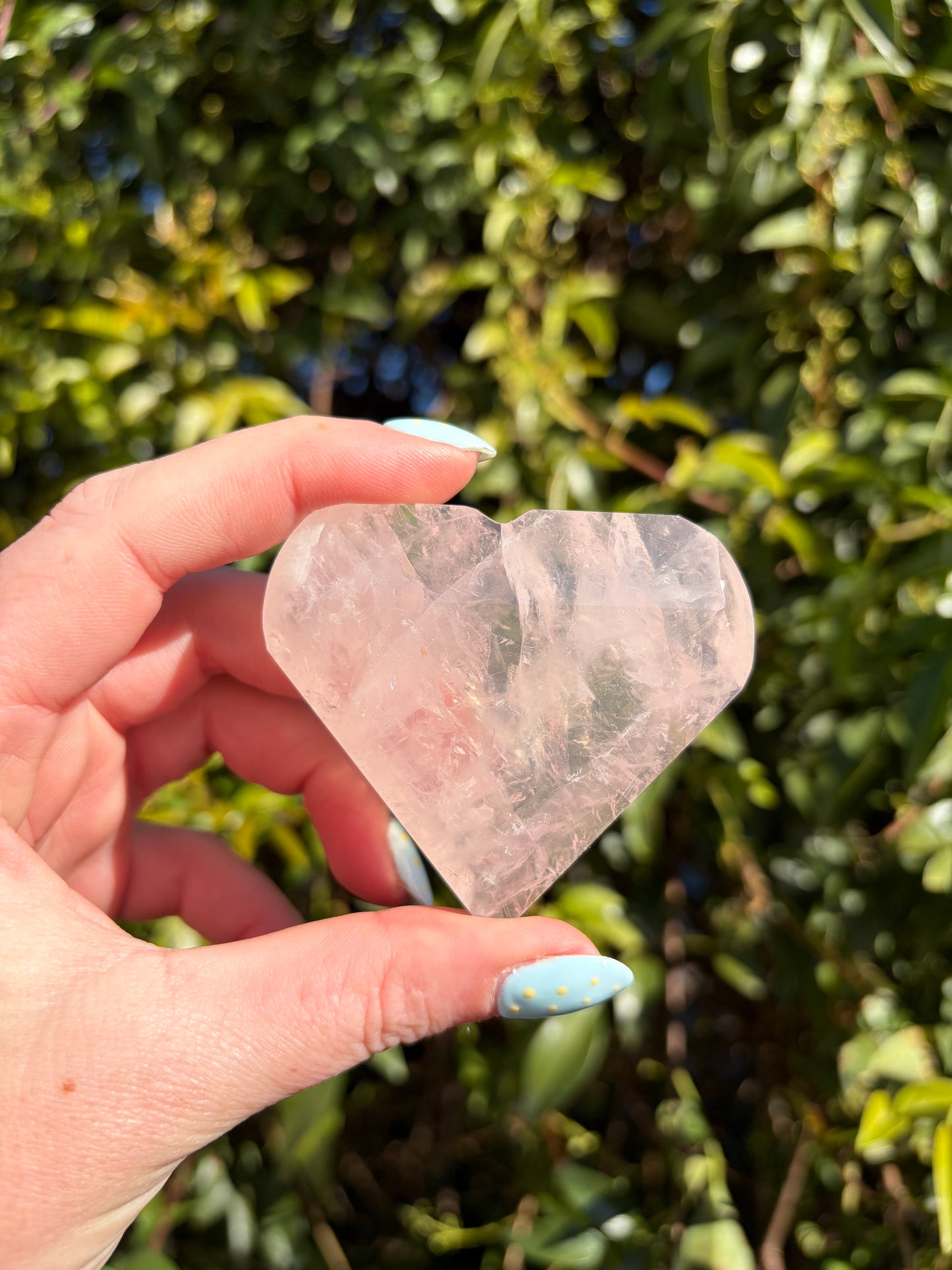 Rose Quartz Faceted Heart B