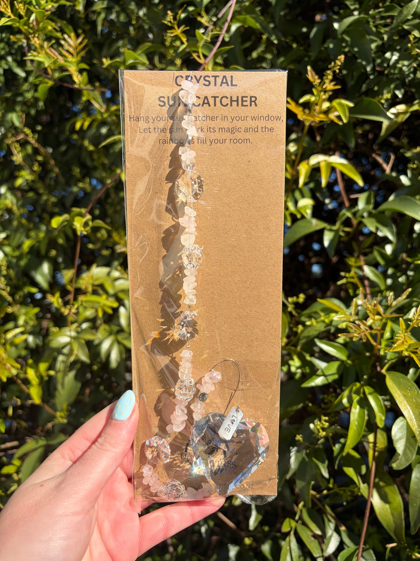 Rose Quartz | Large Heart Sun Catcher