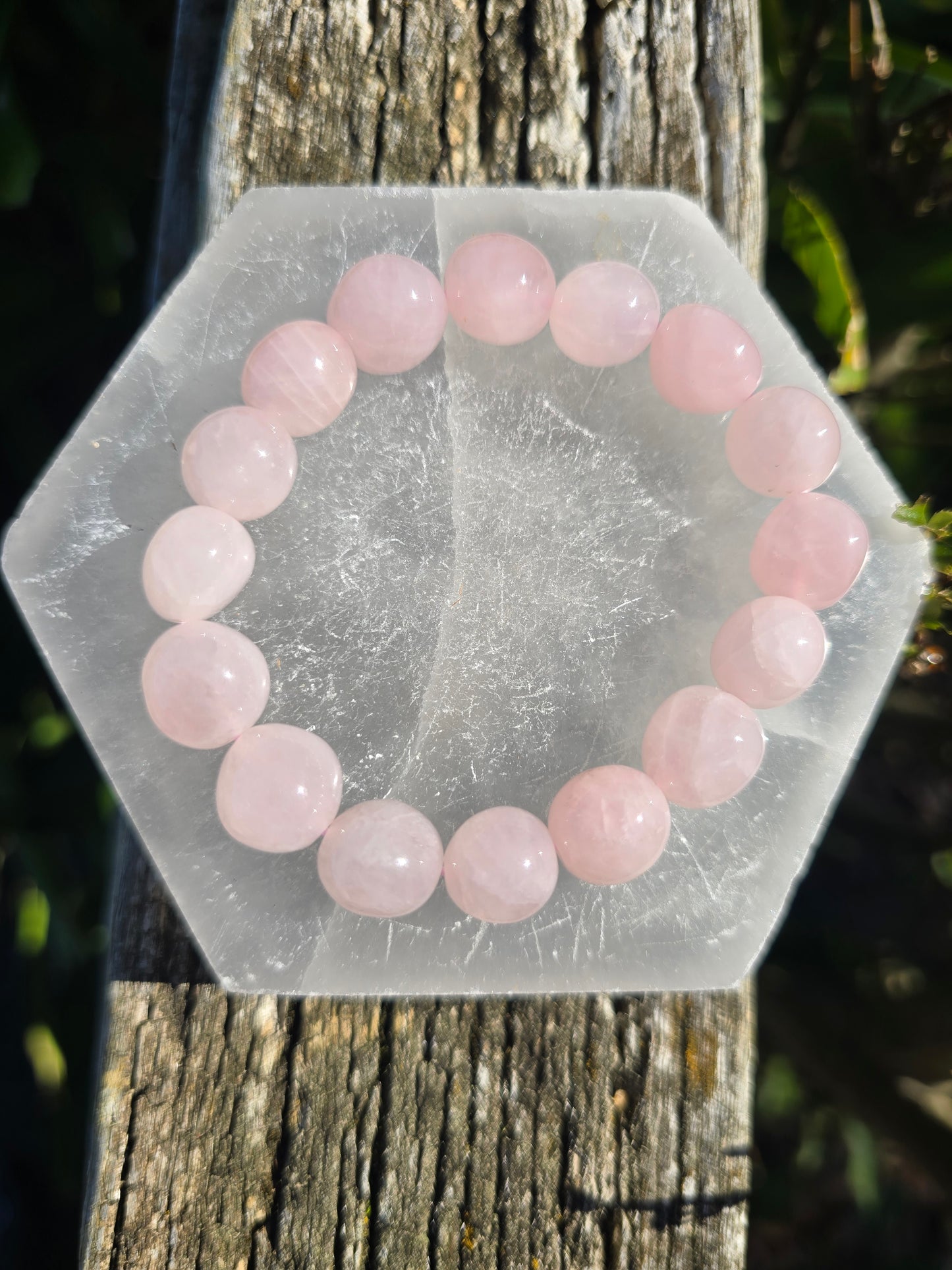 Rose Quartz | Large Nugget Bead Bracelet
