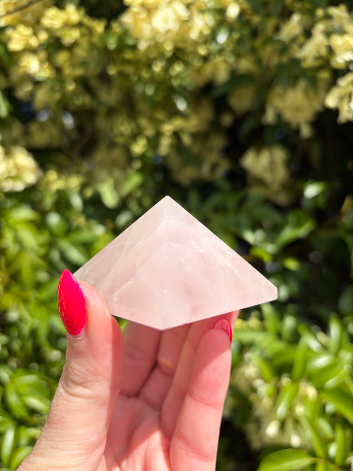 Rose Quartz Polished Pyramid A