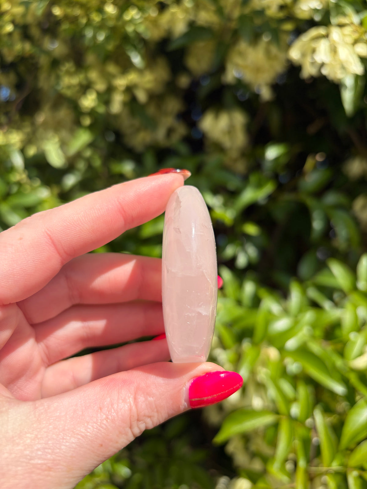 Rose Quartz Small Self Standing Moon A