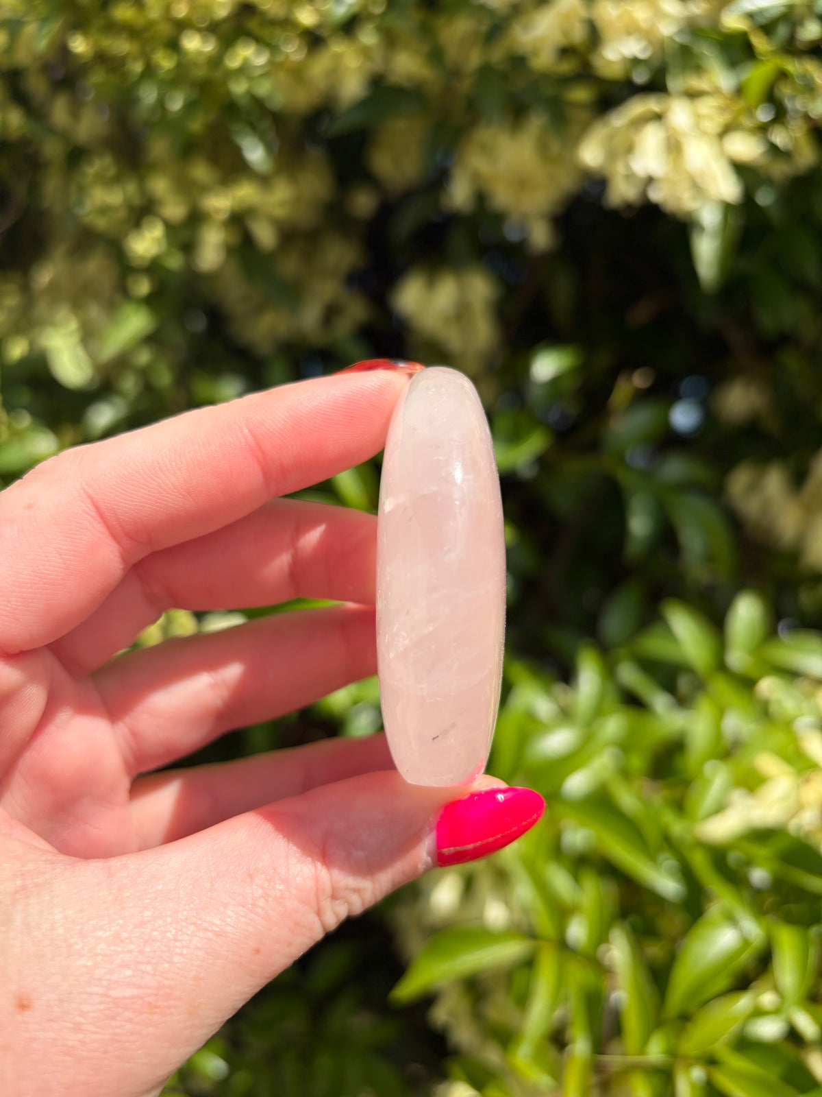 Rose Quartz Small Self Standing Moon B