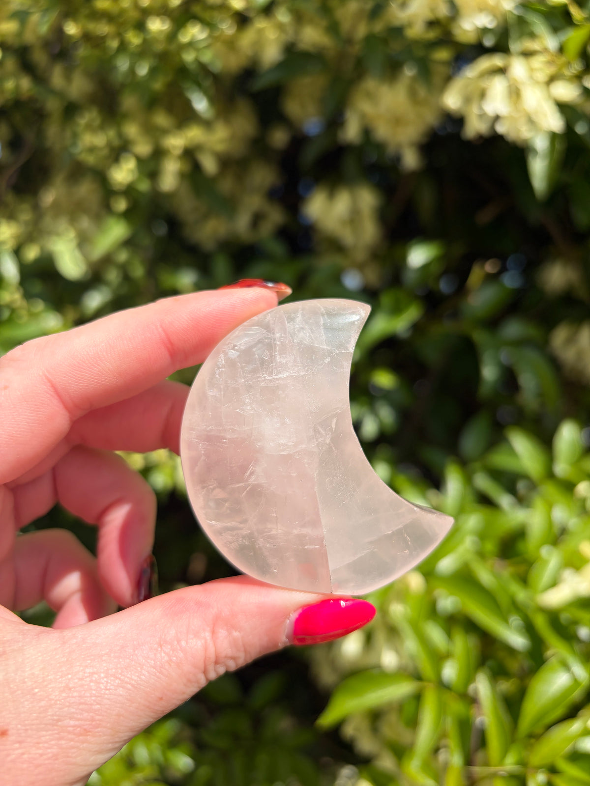 Rose Quartz Small Self Standing Moon C