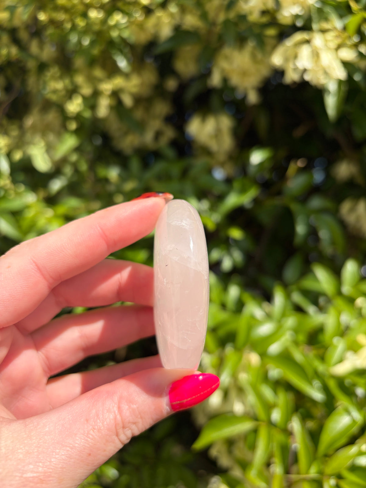 Rose Quartz Small Self Standing Moon C