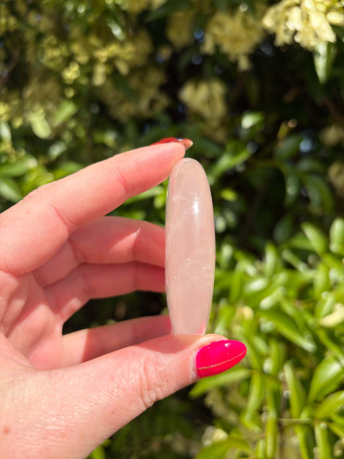 Rose Quartz Small Self Standing Moon E