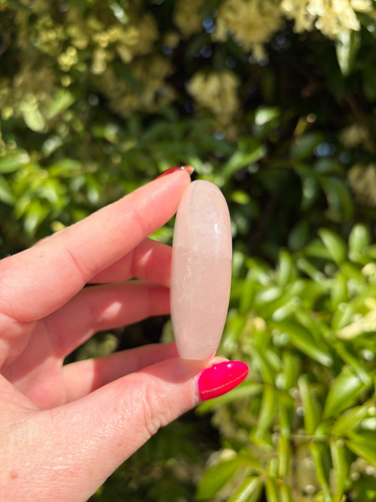 Rose Quartz Small Self Standing Moon F