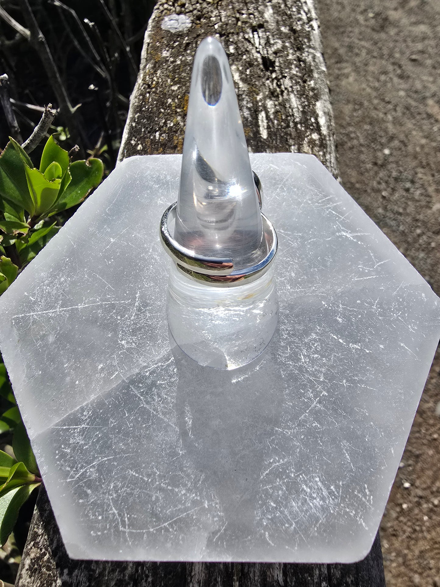 Rose Quartz | Rose Cut Sterling Silver Adjustable Ring B