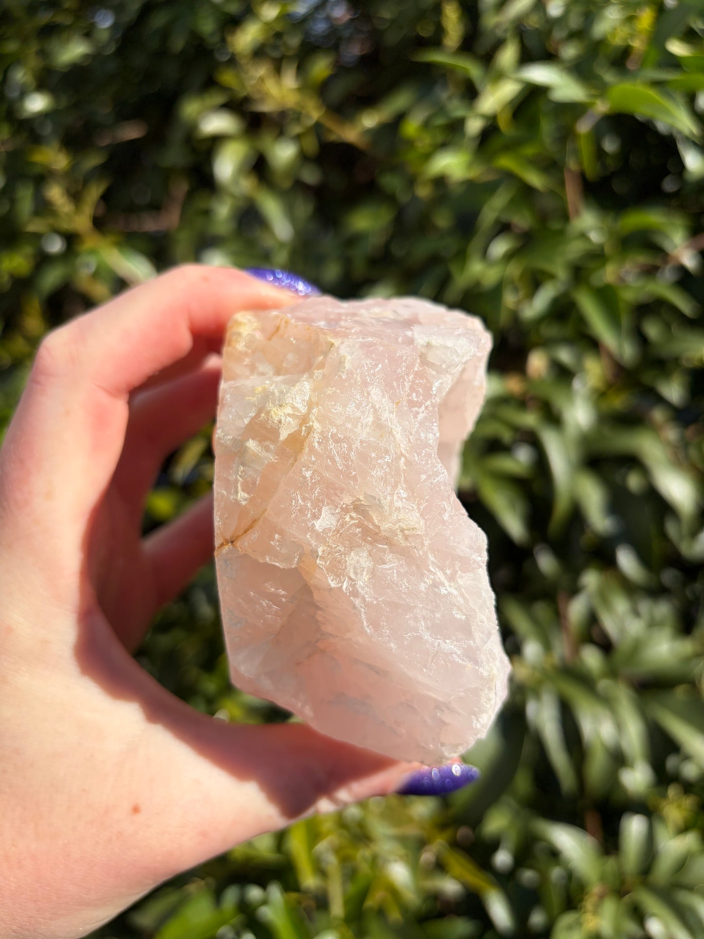 Rose Quartz Rough Candle Holder A