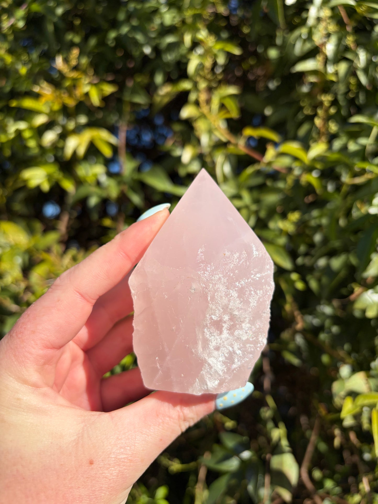 Rose Quartz Semi Polished Point A