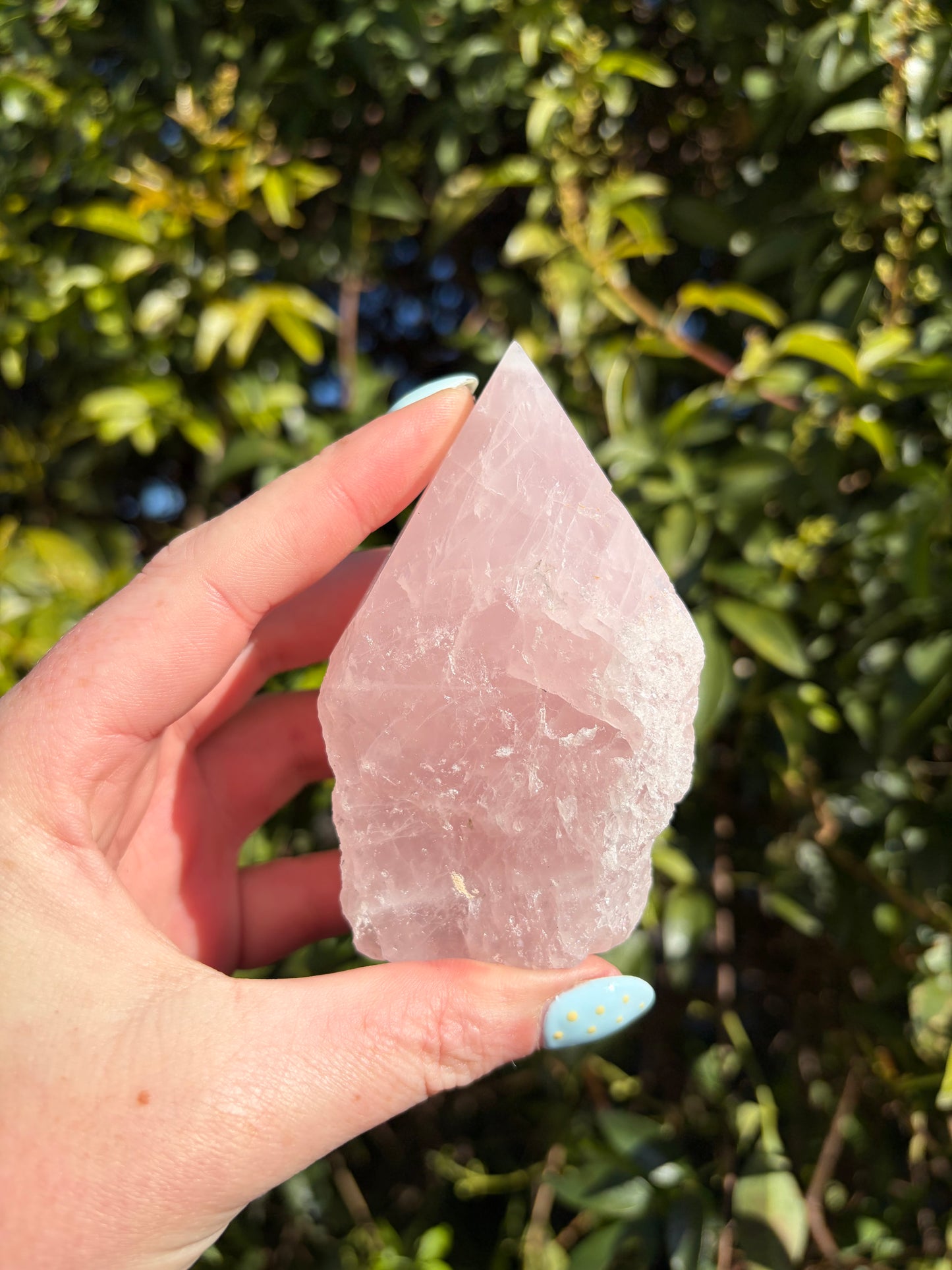 Rose Quartz Semi Polished Point B
