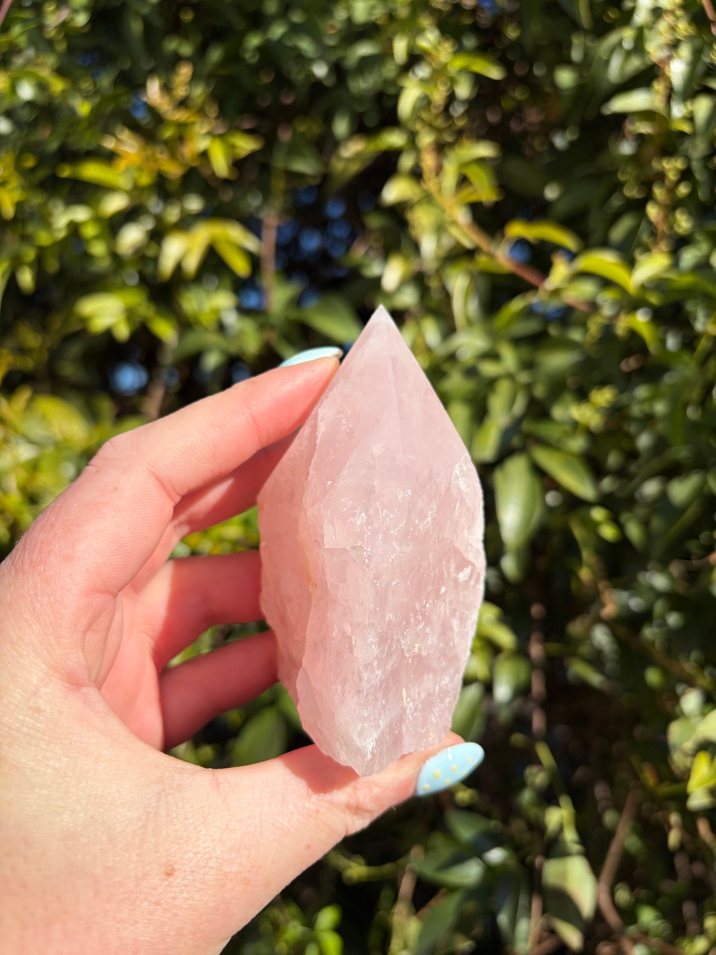 Rose Quartz Semi Polished Point B