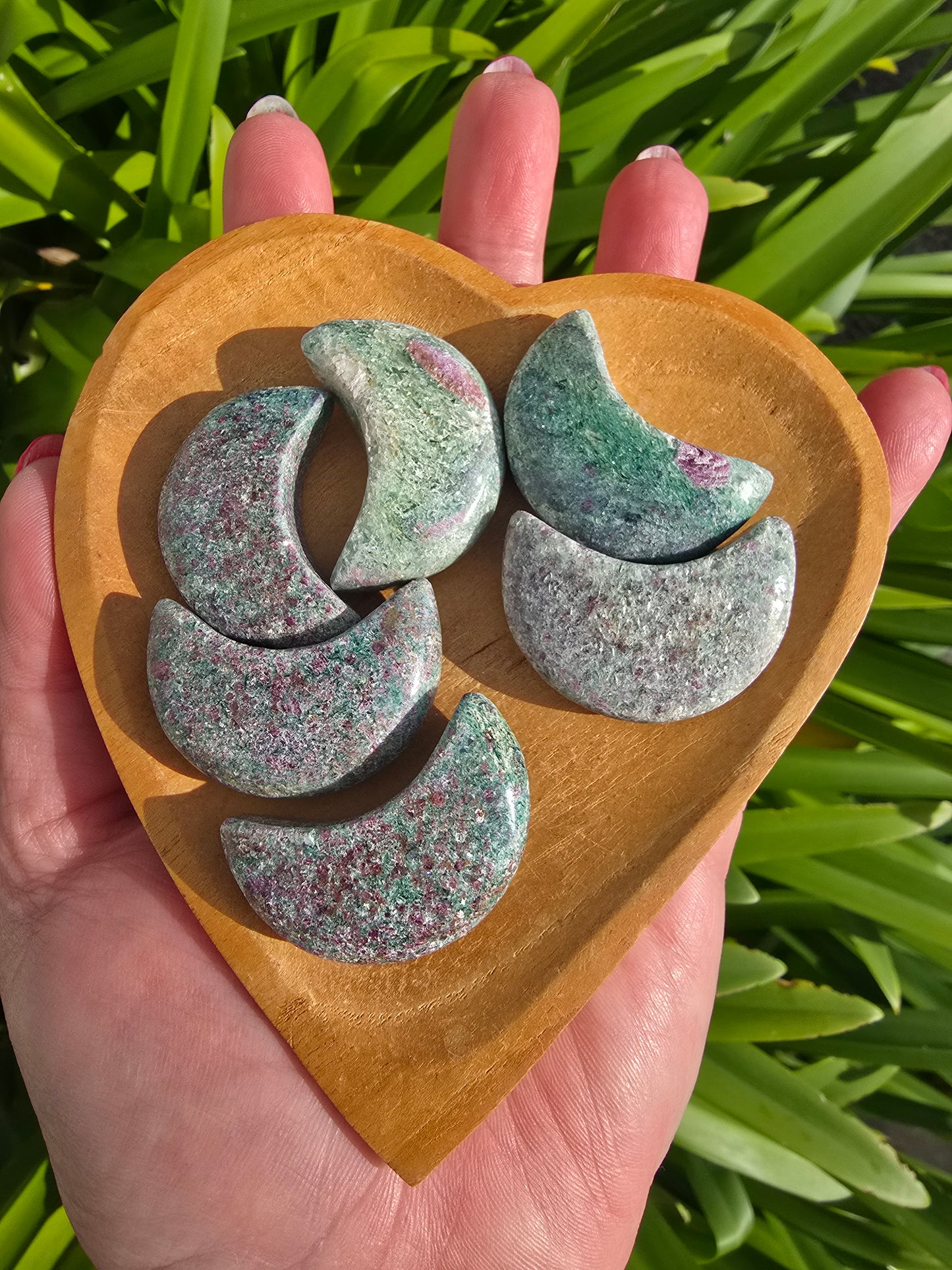 Ruby & Fuchsite Small Moon