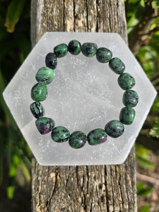 Ruby Zoisite | Nugget Bead Bracelet 10 mm