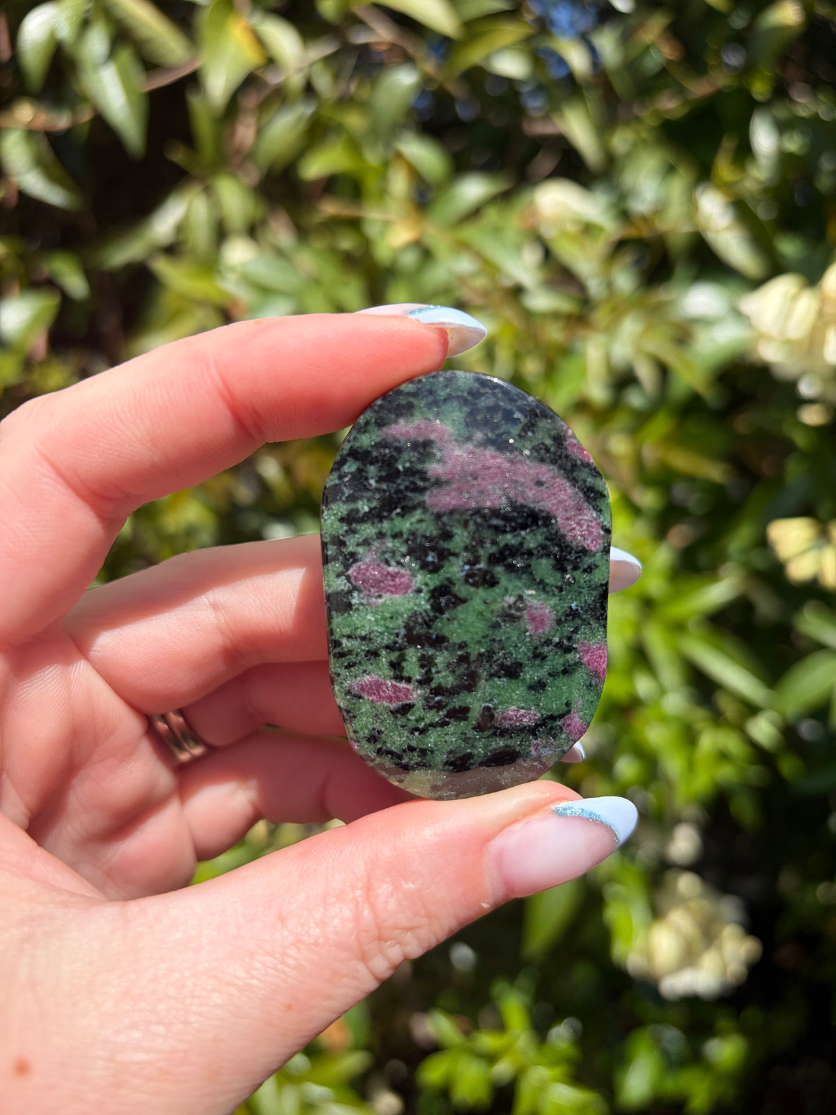 Ruby Zoisite Palm Stone A