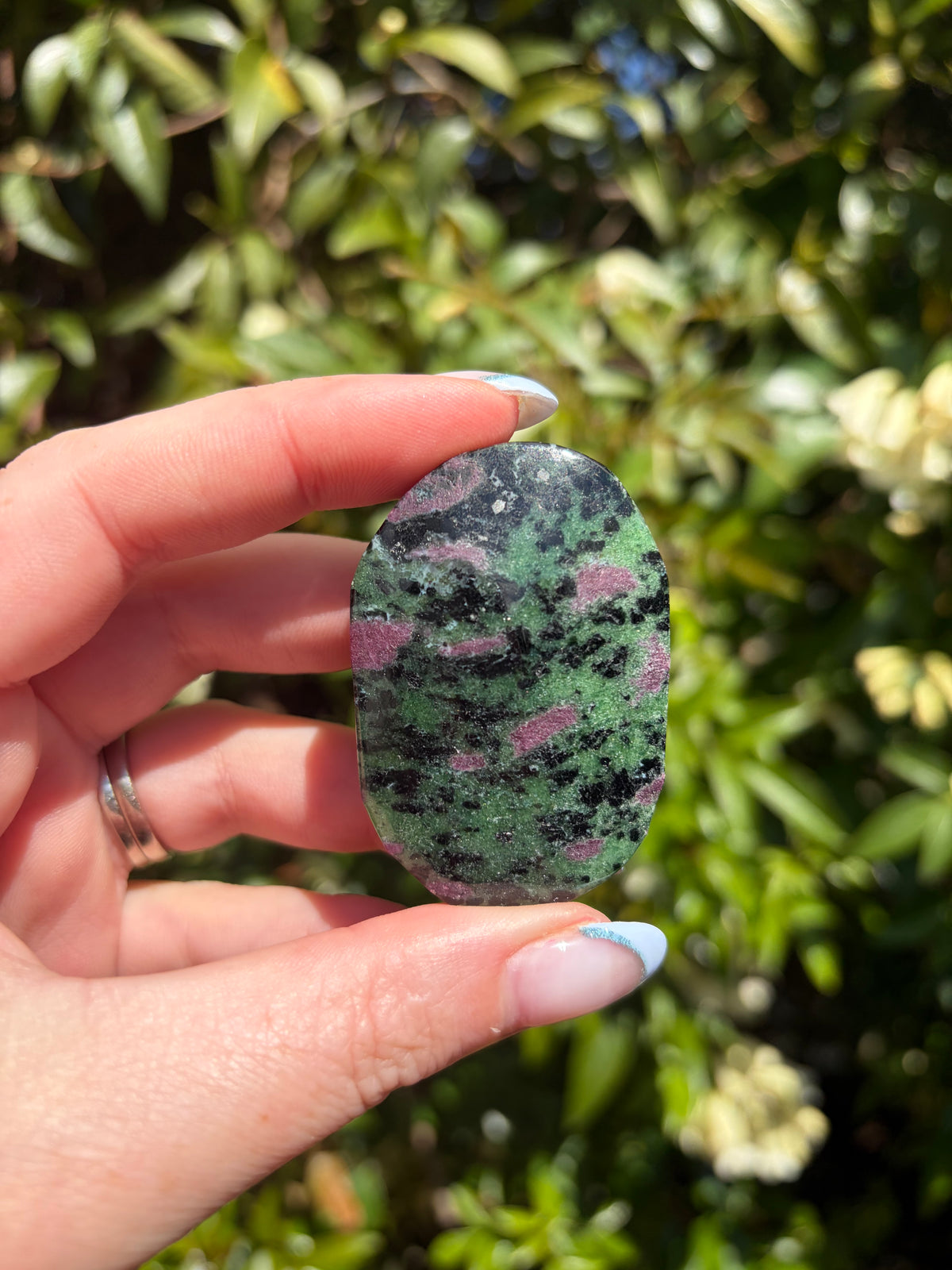Ruby Zoisite Palm Stone A