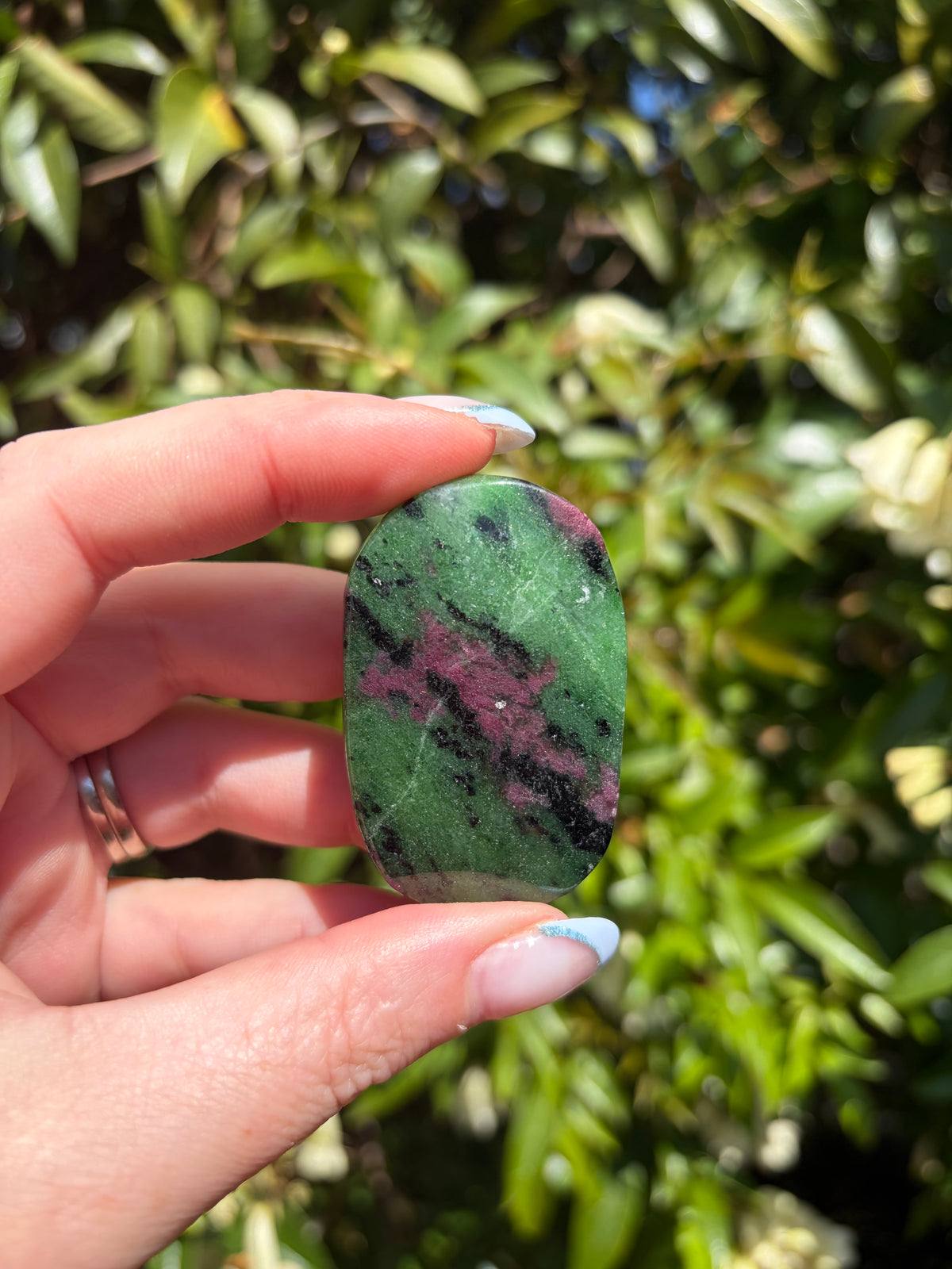 Ruby Zoisite palm Stone C