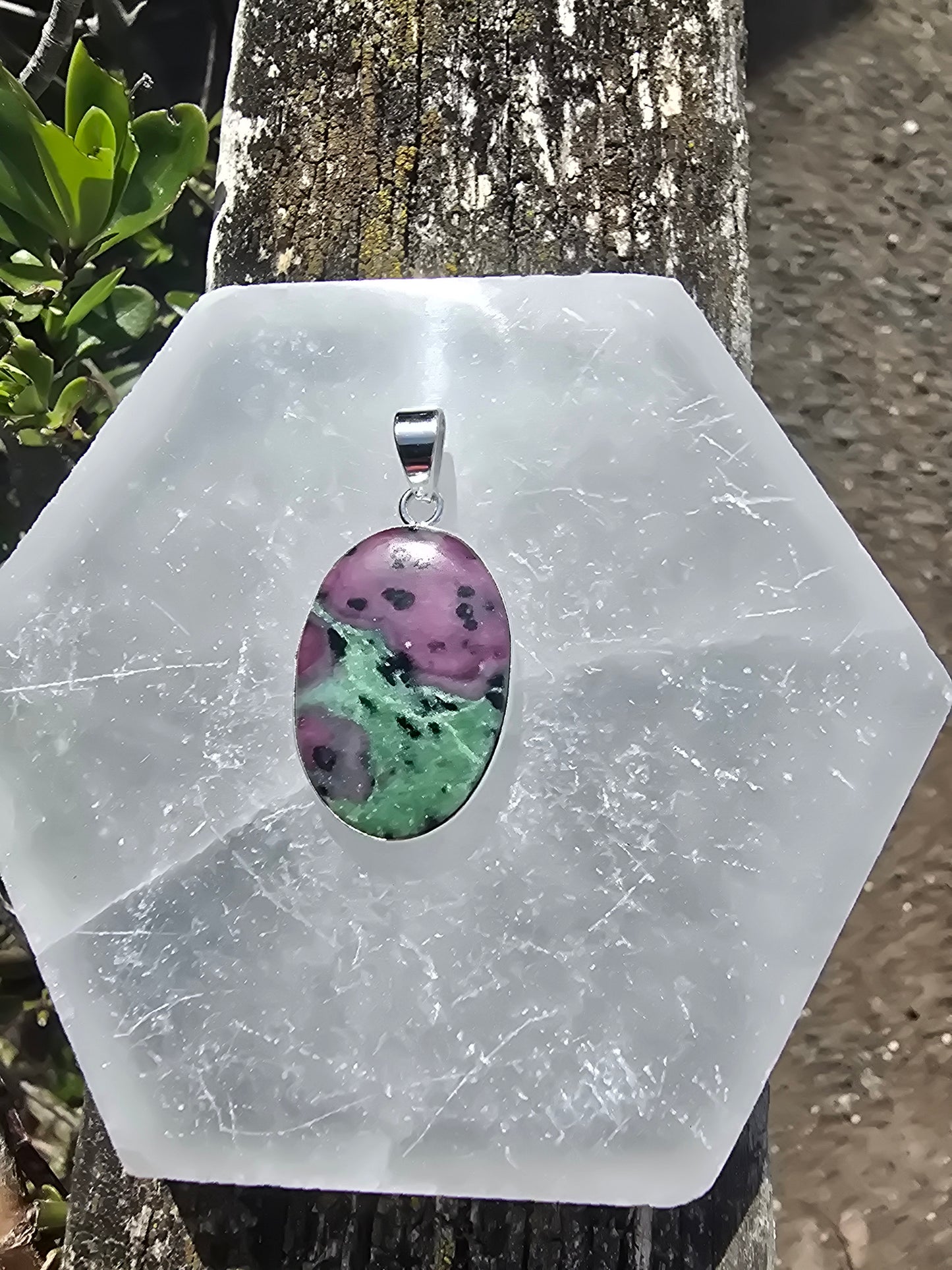 Ruby Zoisite | Polished Sterling Silver Pendant A