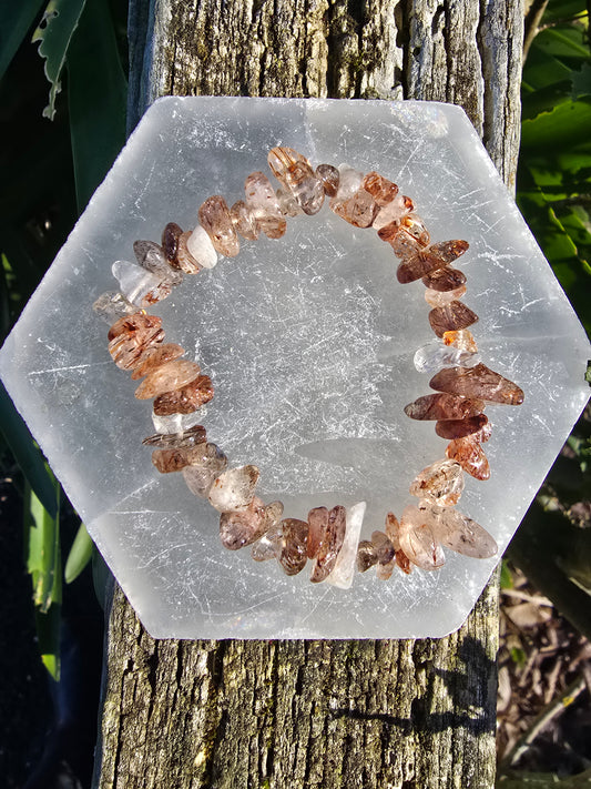Rutilated Quartz | Crystal Chip Bracelet