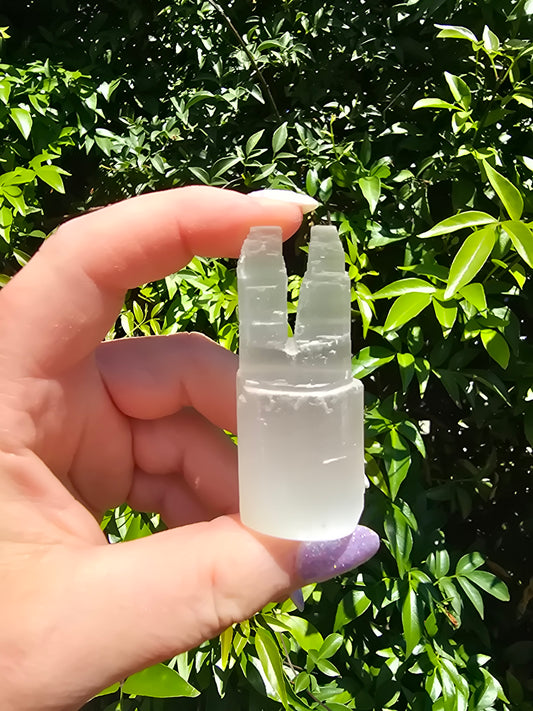 Selenite Double Tower Mini