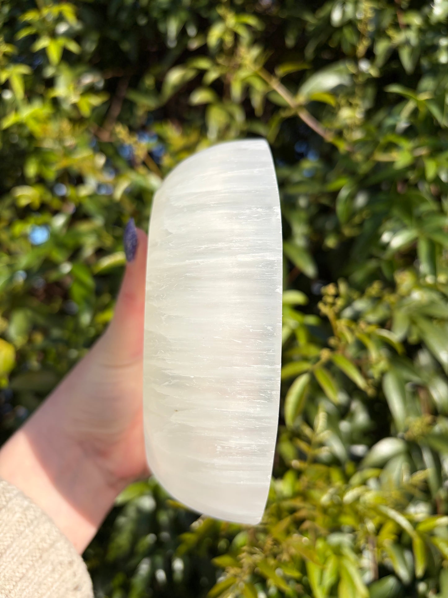 Selenite Round Charging Bowl Large