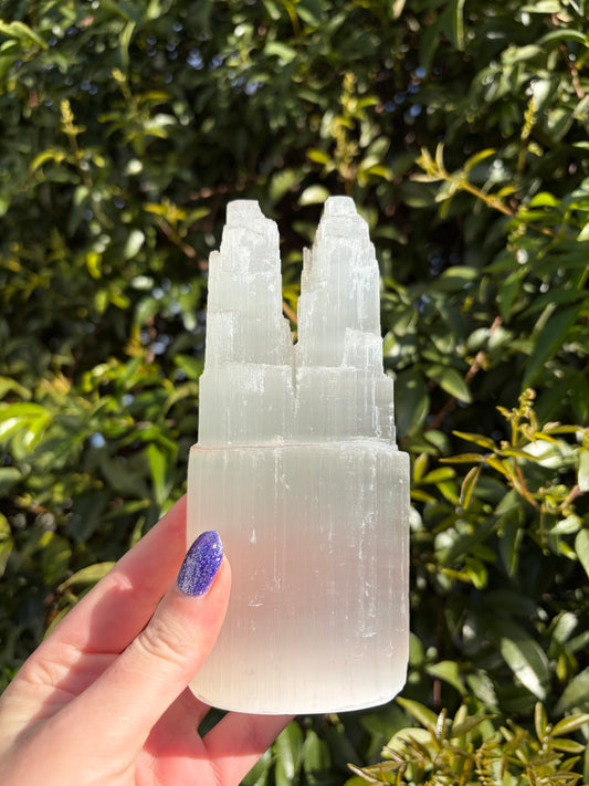 Selenite Double Tower Large