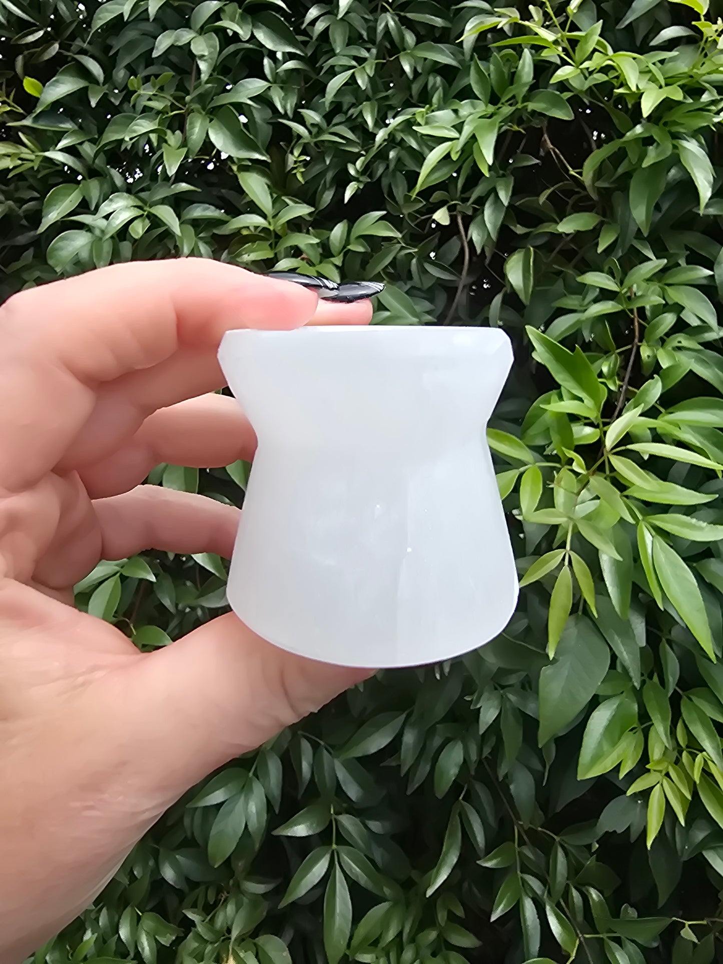Selenite Polished Sphere Stand
