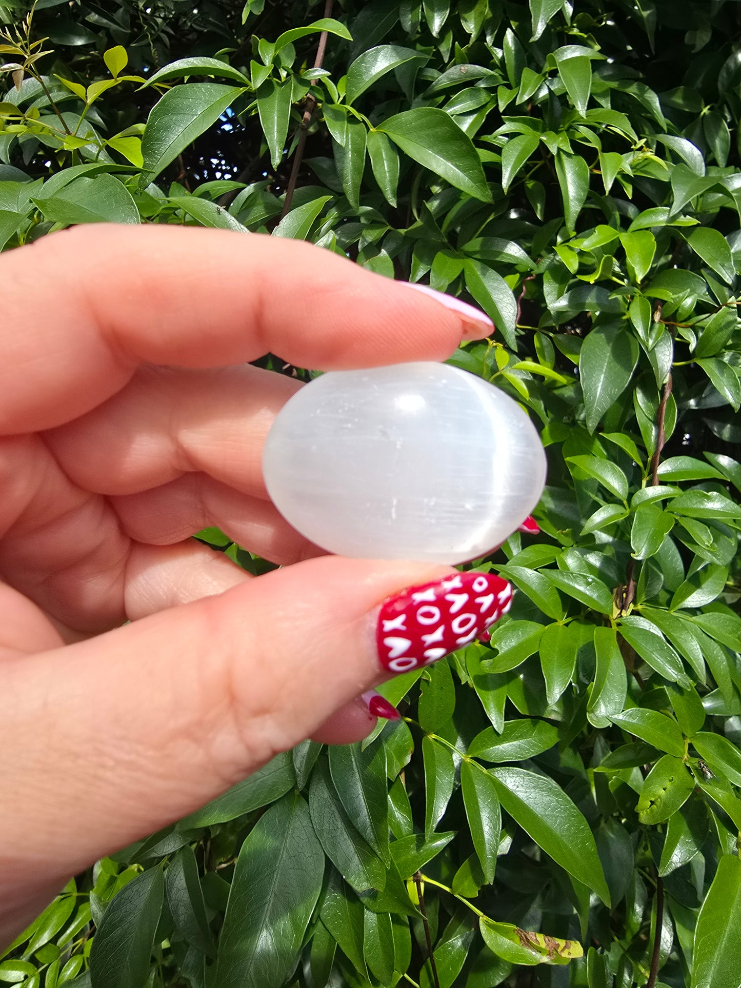 Selenite Mini Palm Stone | WEALTH