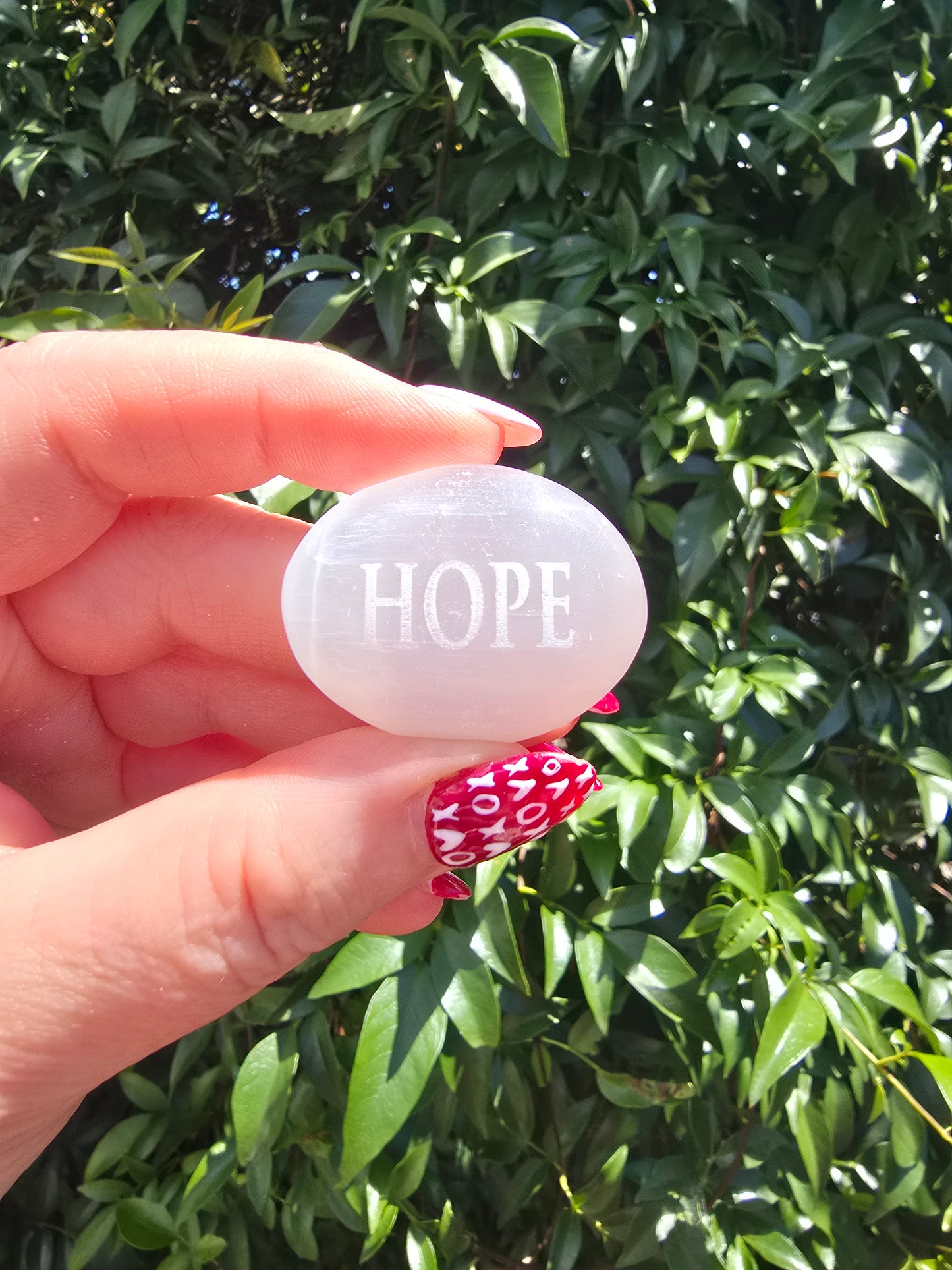 Selenite Mini Palm Stone | HOPE