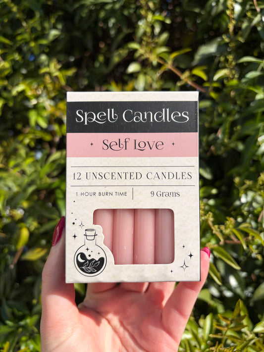 Pink SELF LOVE Spell Candles x12