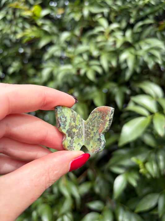 Serpentine & Pyrite 3D Medium Butterfly B