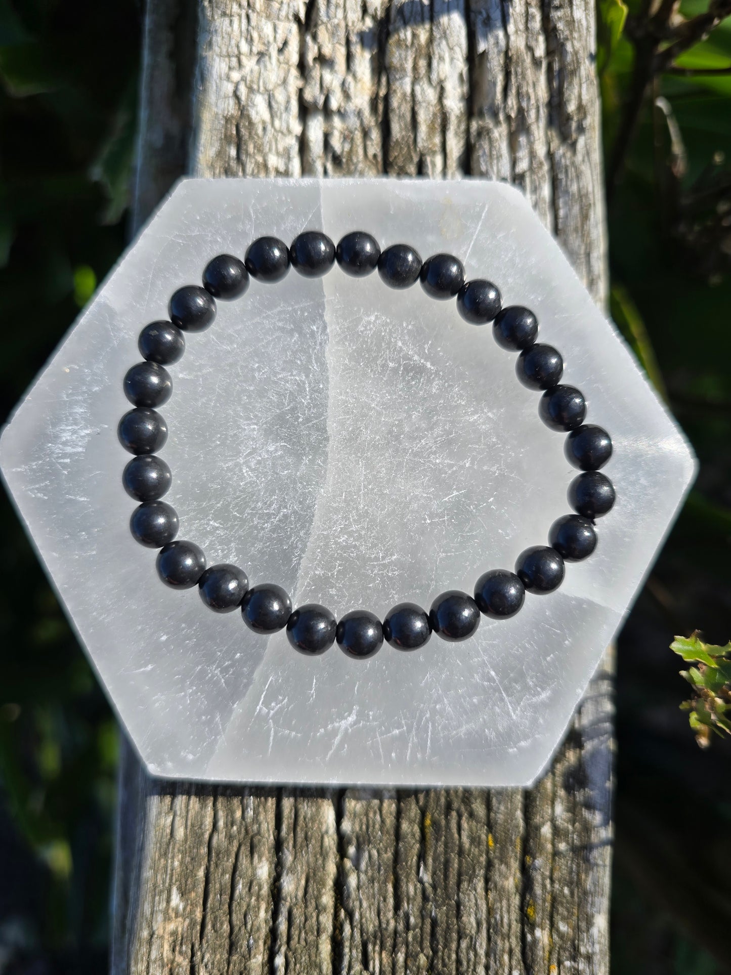 Shungite | Small Round Bead Bracelet