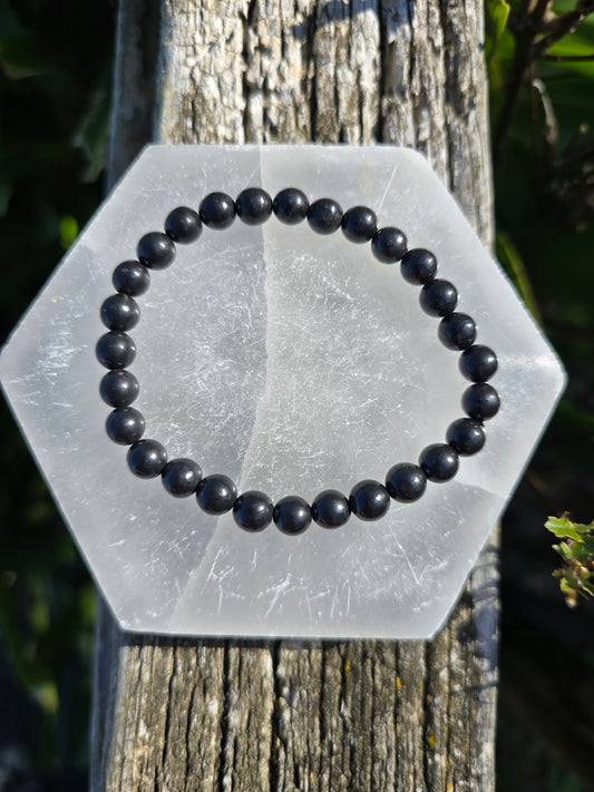Shungite | Small Round Bead Bracelet