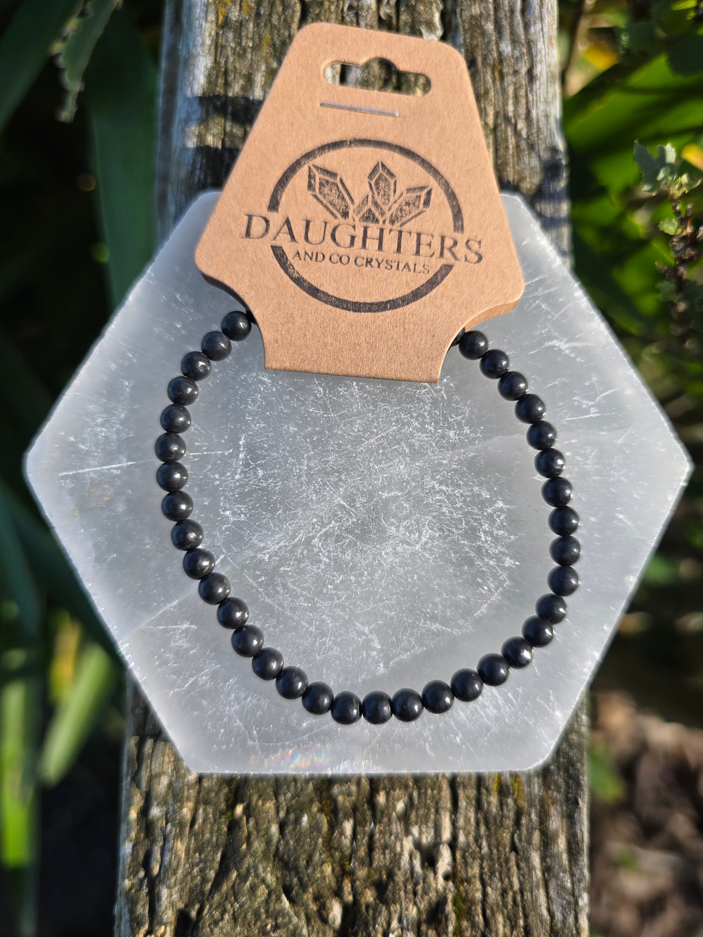 Shungite | Round Bead Bracelet 4 mm