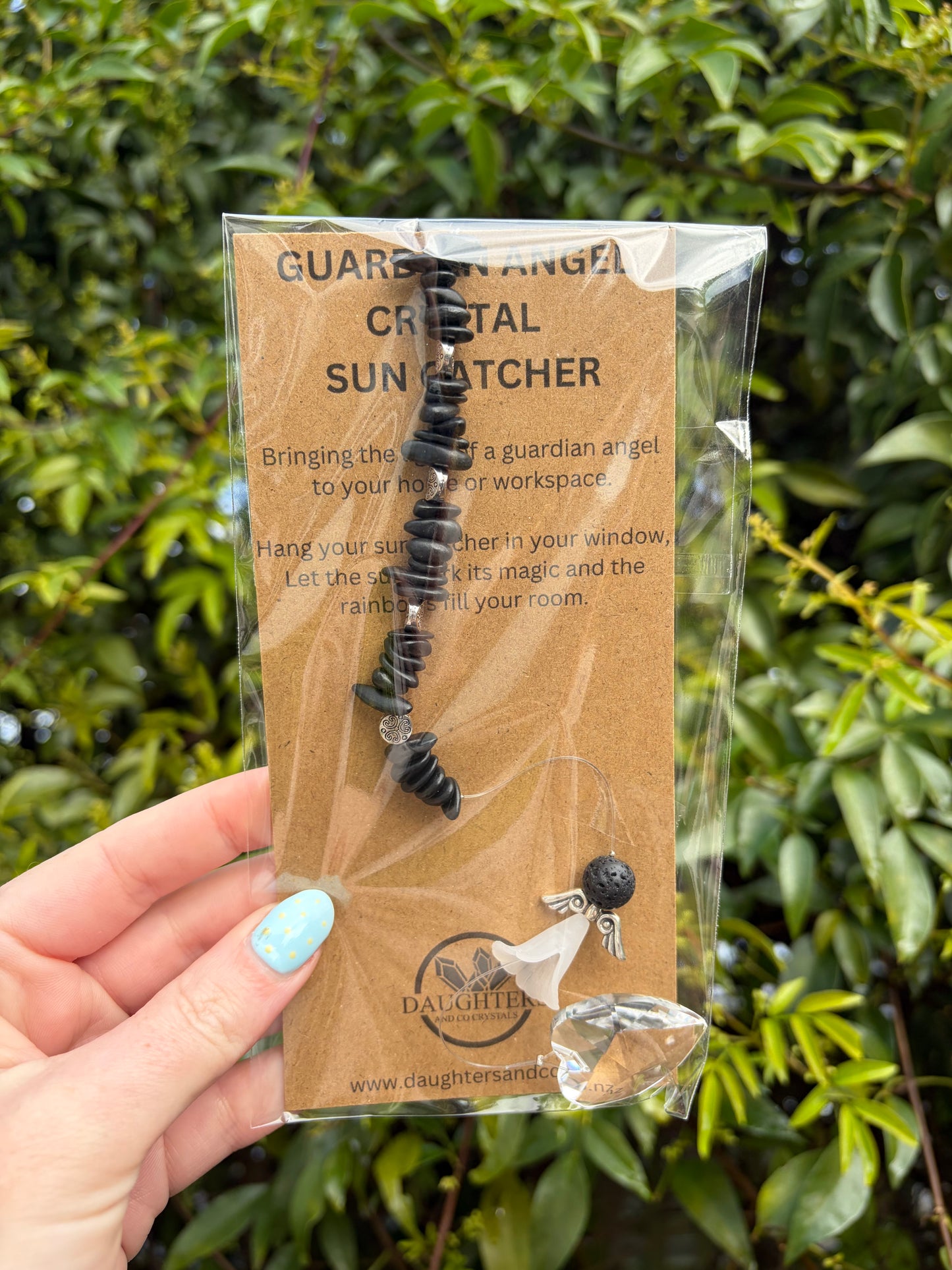 Shungite | Guardian Angel Heart Sun Catcher