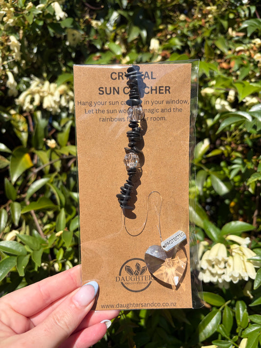 Shungite | Heart Sun Catcher