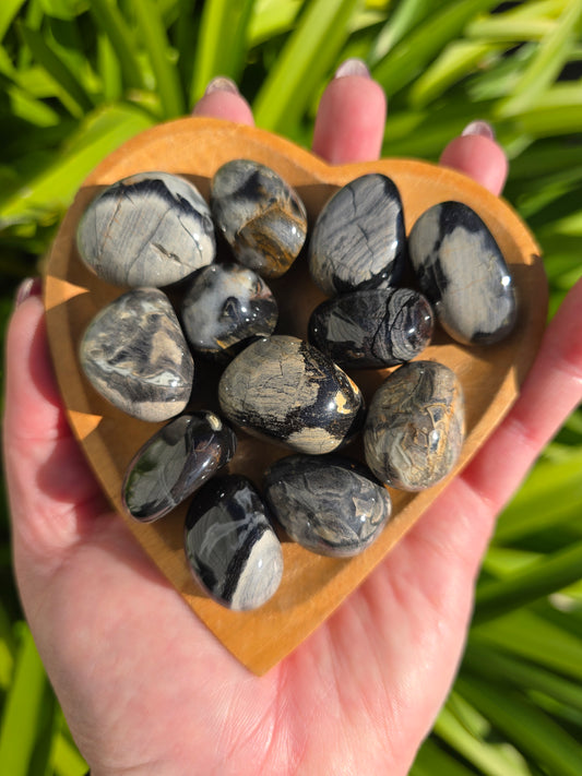Silver Leaf Jasper Tumbled Stone