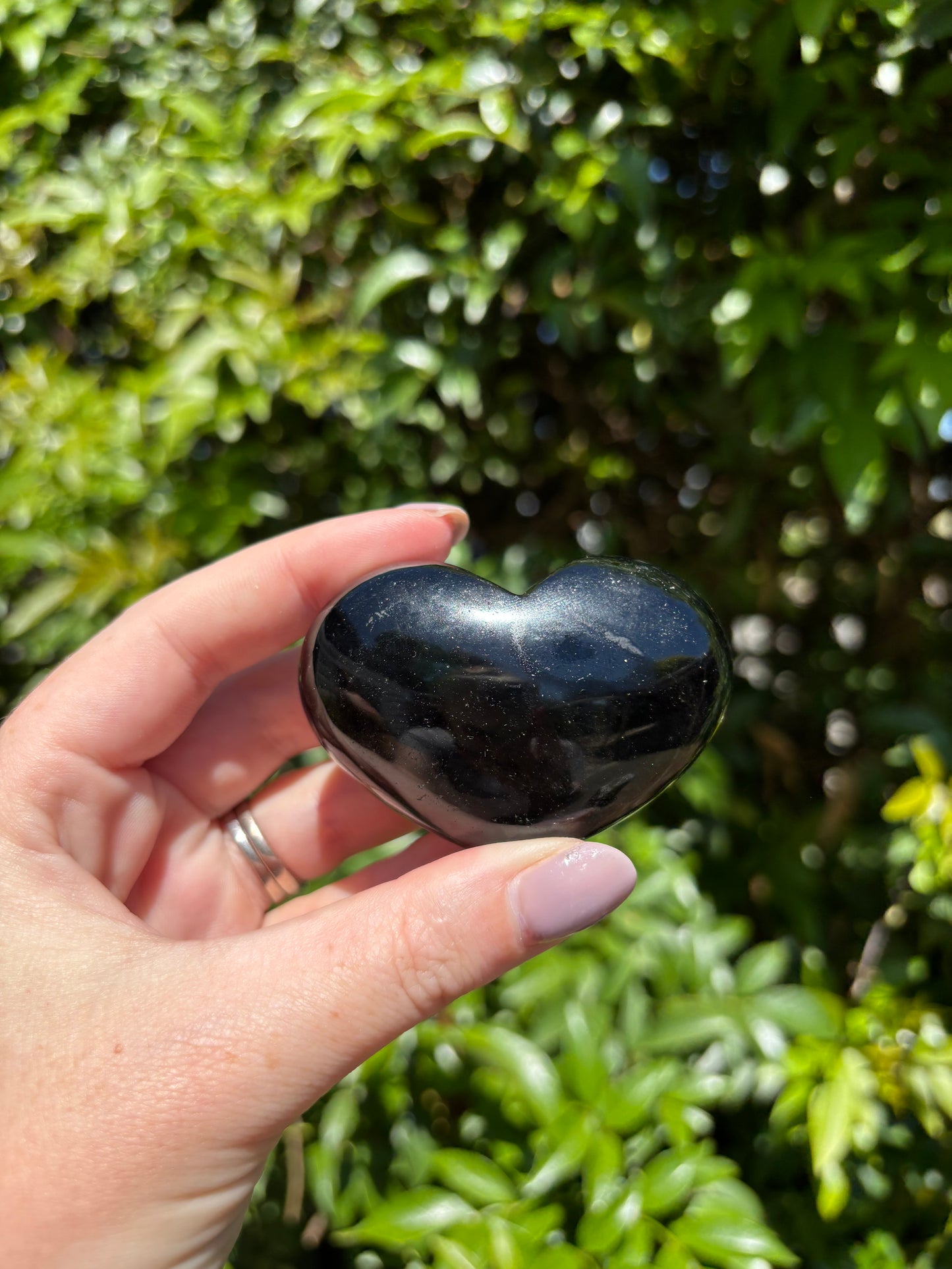 Silver Sheen Obsidian Heart G