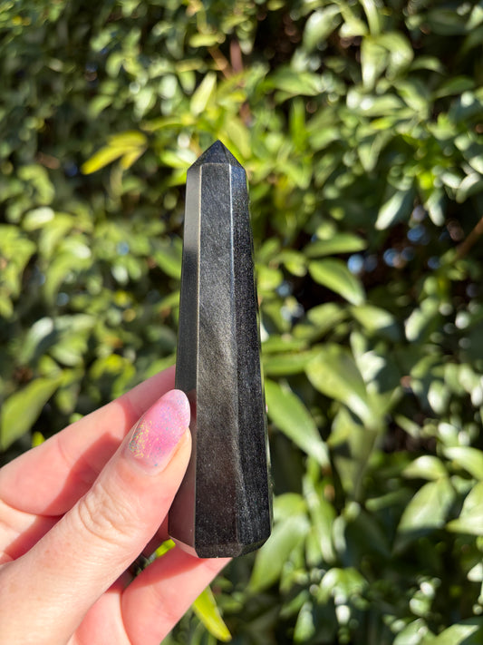 Silver Sheen Obsidian Point A