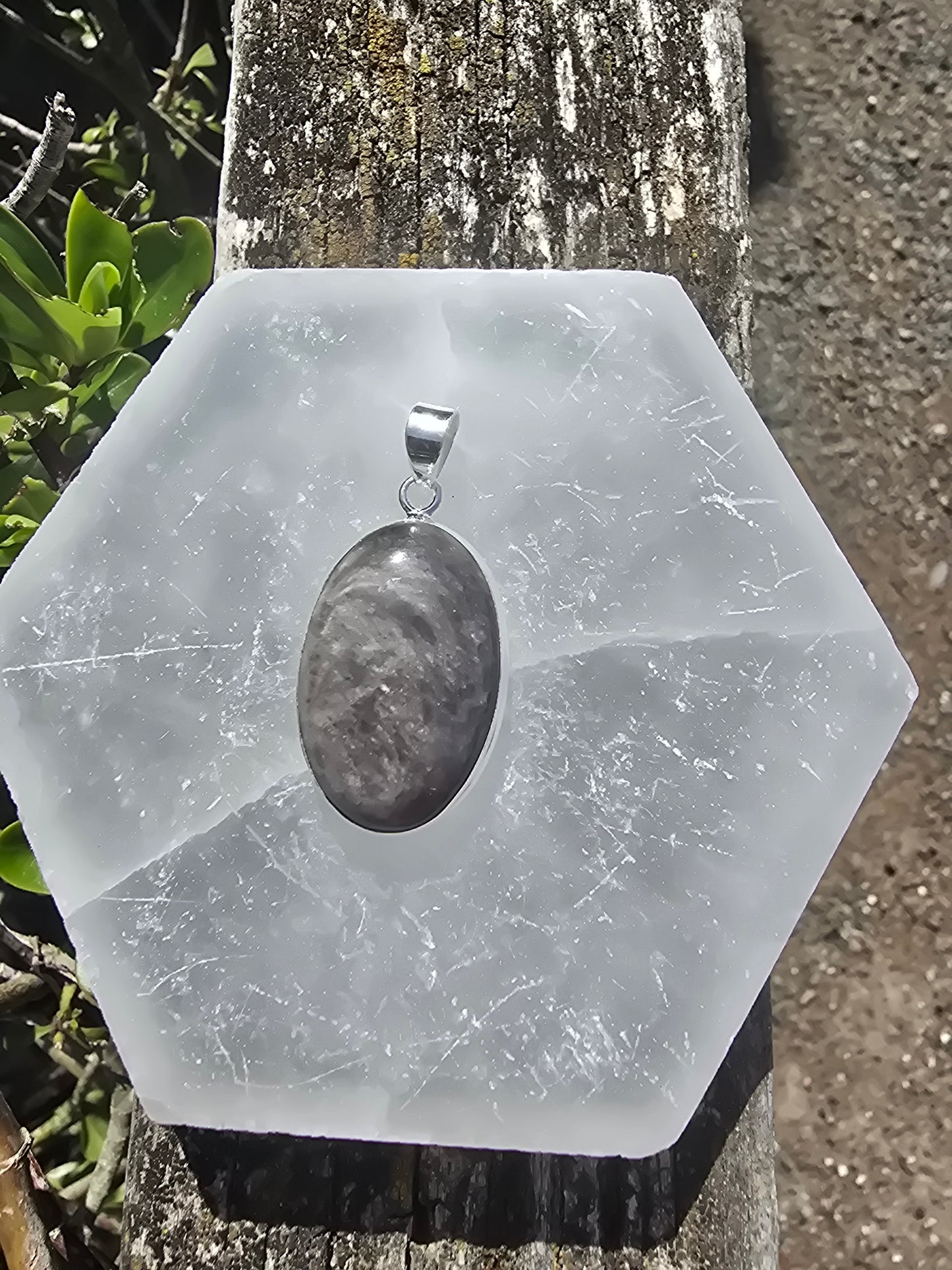 Silver Sheen Obsidian | Polished Sterling Silver Pendant A