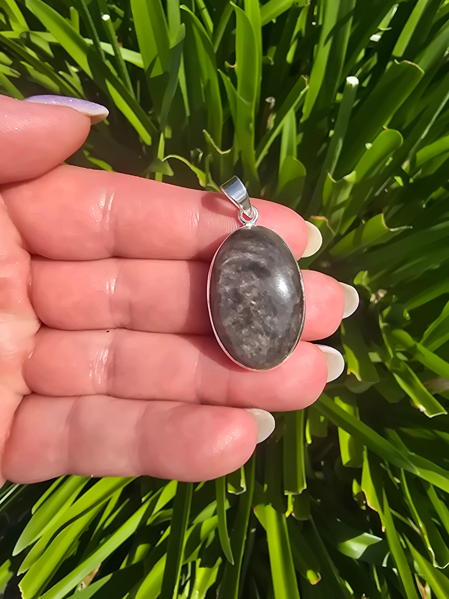 Silver Sheen Obsidian | Polished Sterling Silver Pendant A